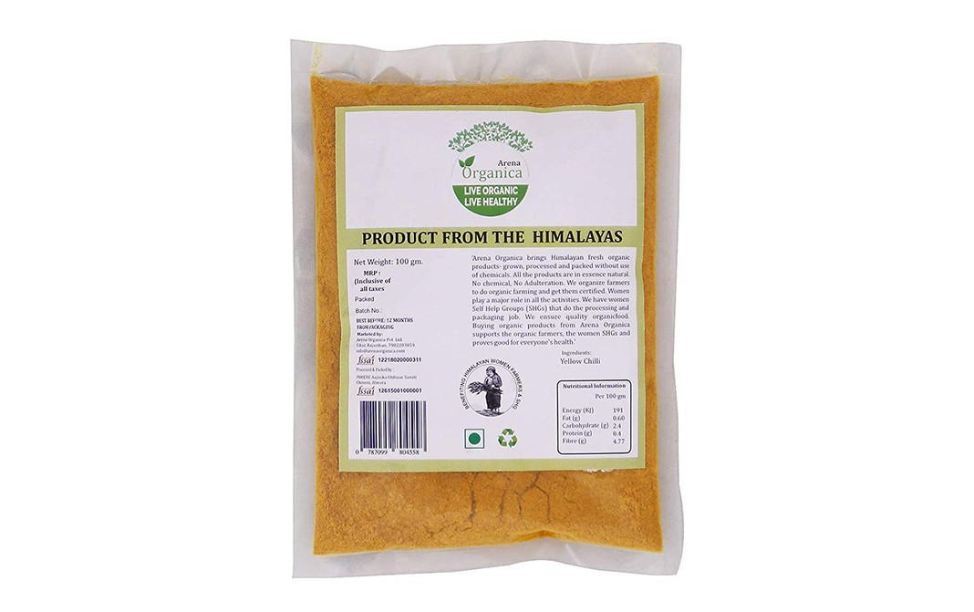Arena Organica Yellow Chilli Powder    Pack  100 grams